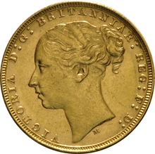 Pièce Souverain Or 1878 Victoria Tête Jeune M