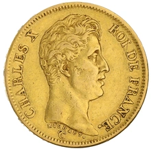 Pièce 40 Francs Or Charles X 1824 à 1830