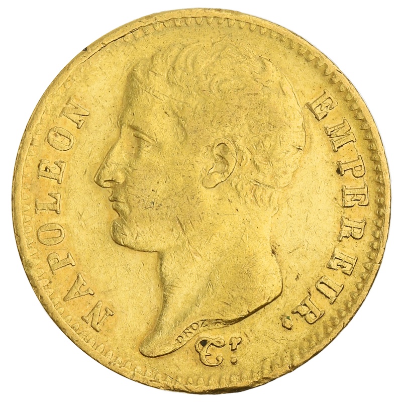 1807 20 French Francs - Napoleon (I) Bare Head (Temporary) - A