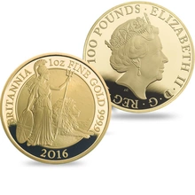 6 Pièces Britannia Or 2016 BE en Boîte