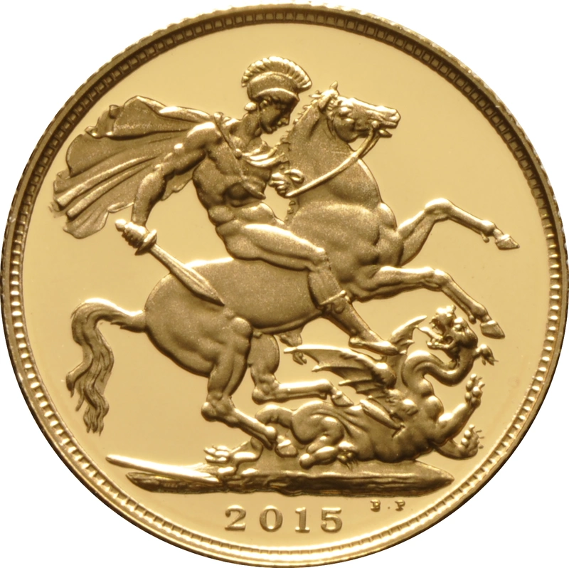 2015 Proof Gold Sovereign Coin Elizabeth II Fifth Head