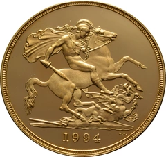 Pièce Quintuple Souverain Or 1994