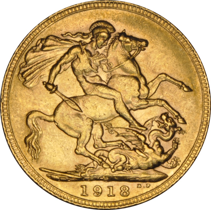 1918 Gold Sovereign - King George V - Canada NGC AU58