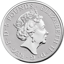 Royal Mint Queen's Beasts Argent 2 Onces le Lion Blanc en Coffret