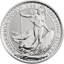 Pièce Britannia Argent 1 Once TVA Gratuit Pour Le Stockage
