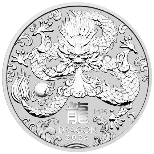 Pièce Perth Mint Lunar Argent 1 Kilo 2024 Année du Dragon