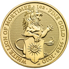 Collection Royal Mint Queen's Beasts en or de 1 once - Le Lion Blanc de Mortimer en coffret