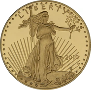 Pièce 50 Dollars Or American Eagle 1 Once 2010 BE