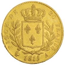 20 Francs Or Louis XVIII Buste Habillé Notre Choix (1814-1815)