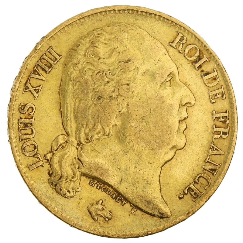 20 Francs en or - Louis XVIII Tête Nue 1816 A