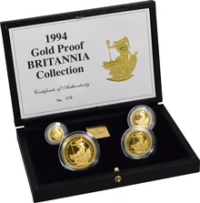 Ecrin de Collection de 4 Britannia Or 1994
