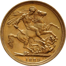 Pièce Souverain Or 1889 Victoria Tête Jubilée (S)