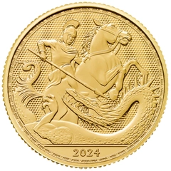 Pièce St George et Le Dragon Or 1/4 Once 2024