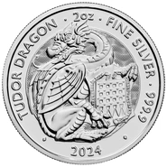 Pièce Tudor Beasts Argent 2 Onces 2024 Dragon des Tudor