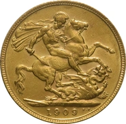 Pièce Souverain Or 1909 Édouard VII Londres
