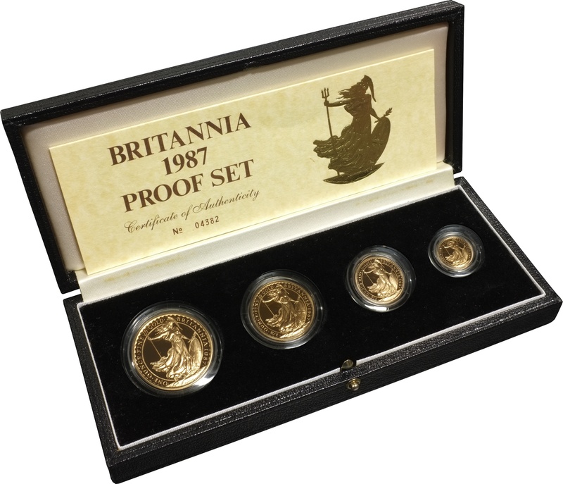 1987 Proof Britannia Gold 4-Coin Boxed Set