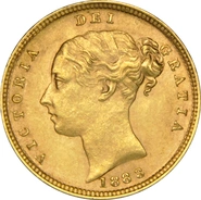 1883 Demi-souveraine Victoria Young Head Shield Back - Londres NGC MS62+