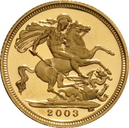 Demi-souverain en or - 2003 (Finition particulière)