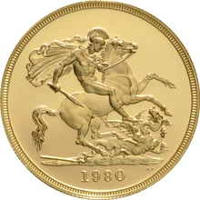 4 Pièces Souverains Or 1980 BE en Boîte