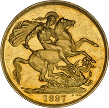 Double Souverain Or 1887 NGC MS60