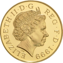 Pièce 5 Livres Couronne Or 1999 Diana Princess Of Wales Memorial BE NGC PF68