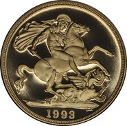 Double souverain en or -1993 (Finition particulière)
