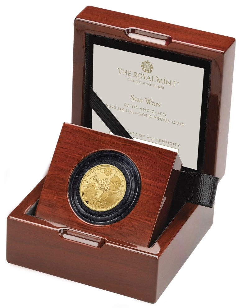 Star Wars 2023 - R2-D2 et C-3PO Pièce d'or de 1/4 oz en boîte