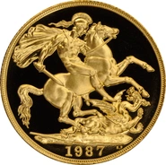 Double Souverain Or 1987 (Finition Particulière)