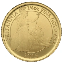 Pièce Britannia Or 1/4 Once 2016 BE en en Boîte
