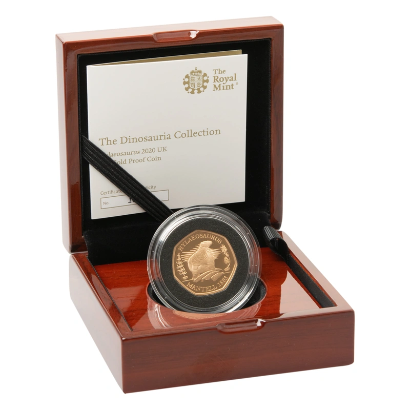 Pièce 50 Pence Or 2020 Hylaeosaurus BE en Boîte