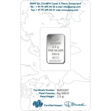 Lingot d'Argent 2,5g Pamp