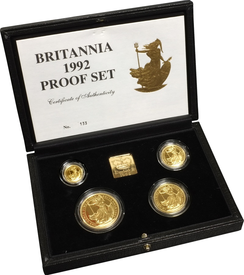 Ecrin de Collection de 4 Britannia Or 1992