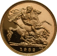 Demi Souverain Or Élisabeth II Tête Décimale (1980 à 1984)