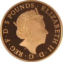 Pièce 5 Livres Couronne Or 2015 Naissance Royale Princesse Charlotte BE