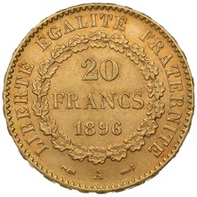 20 Francs Or Génie 3ème République 1896 A