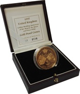 Ecrin quintuple souverain en or £5 "Noces d'or"- 1997