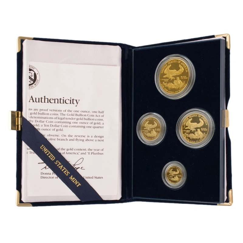 1991 Proof Gold Eagle 4-Coin Set Boxed