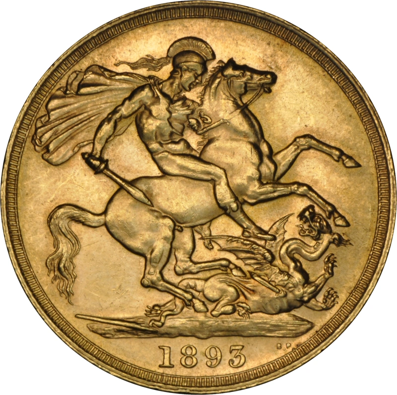 Double Souverain Or 1893 NGC MS61