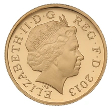 Gold Proof 2013 £1 Une livre Angleterre Floral