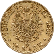 Pièce 10 Mark Or Allemand Friedrich III 1888