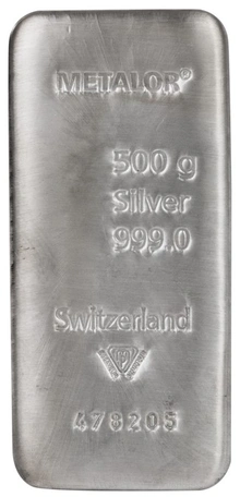 Lingot d'Argent 500g Metalor