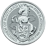 Collection Royal Mint Queen's Beasts de 1 once en platine 2019 - Licorne d'Ecosse