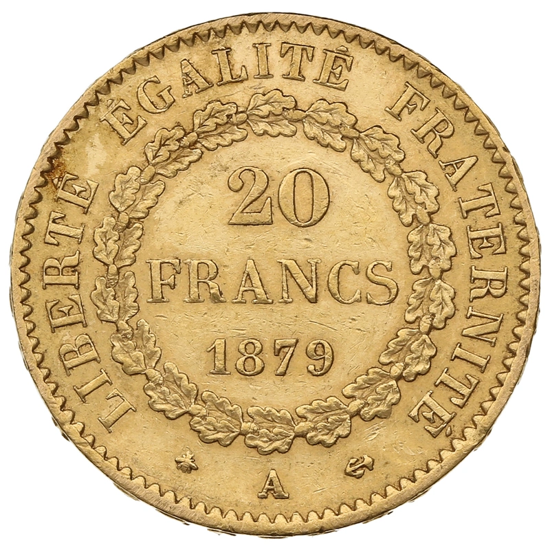 Pièce 20 Francs Or Génie 3ème République 1879 A