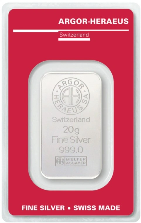 Lingot d'Argent 20g Argor-Heraeus