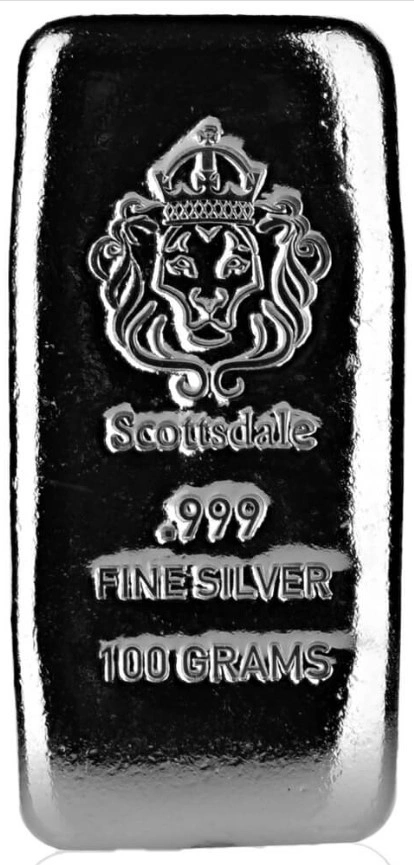 Lingot d'Argent 100g Scottsdale