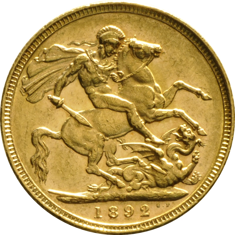 Pièce Souverain Or 1892 Victoria Tête Jubilée (M)