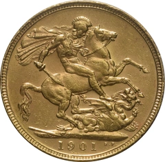 Pièce Souverain Or 1901 Victoria Tête Vieille P