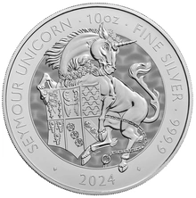 la Licorne de Seymour Collection Tudor Beasts 2024 Pièce Argent 10 Onces