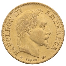 10 Francs Or 1866 Napoléon III Tête Laurée A