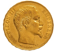 20 Francs Or Napoléon III Tête Nue 1856 A
